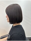 ミディアムヘア暗めカラーデザインカラーフェイスフレーミング
