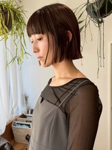 オーシャン(Ocean) 切りっぱなしボブ ミニボブ ナチュラルブラウン 髪質改善 艶髪