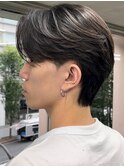 センターパートニュアンスパーマ曲がる縮毛矯正