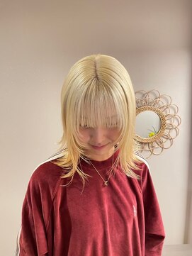 チャプター 問屋町(chapter) 髪質改善顔まわりレイヤーカットブロンドベージュケアブリーチ