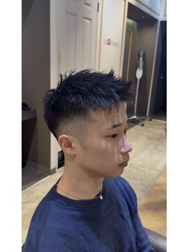 リゴ ヘアー(RIGO hair) アップバングベリーショート×フェード