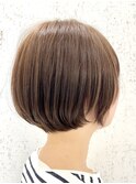 丸みショートボブ顔周りカットレイヤーカット髪質改善縮毛矯正