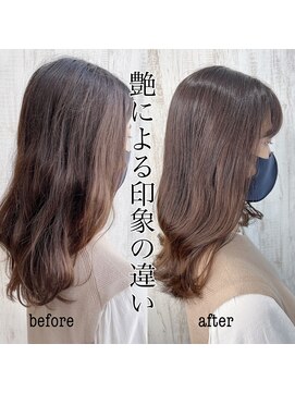 ジーナ 銀座(Zina) 髪質改善＊卵型＊マロンベージュ＊かきあげロング【Zina銀座】