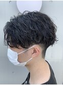 2wayパーマスタイルツイストスパイラルソフトツーブロック
