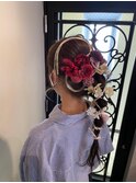 ヘアアレンジ×水引スタイル