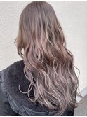 外国人風バレイヤージュ/シルバーグレー