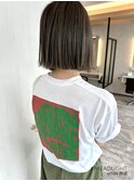 ローライトグレージュミニウルフ切りっぱなしボブブラウン