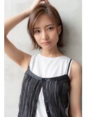大人かわいい前髪セシルカットココアブラウンフリンジウェーブ