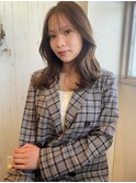 韓国風◎小顔レイヤーロング/ミントアッシ/30代40代50代