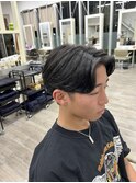 センターパートパーマ