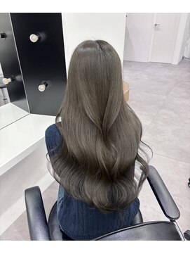 ノー バイ イオエ 西梅田(no. by ioe) ブリーチなしカラー/髪質改善/ミルクティーベージュ/小顔ヘア