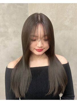 山野愛子美容室 銀座店 【透明感カラー】オリーブアッシュ×顔回りレイヤーカット×韓国
