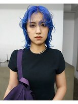 レコ 渋谷(LECO)&nbsp;ネオンブルーパープルボブハイトーンケアブリーチ