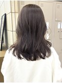 ブリーチなし切りっぱなしボブミディアムレイヤーボブ秋カラー