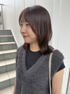 マルフェ 天王寺(marfe) 【marfe】髪質改善カラー＿モーヴブラウン＿レイヤーミディ