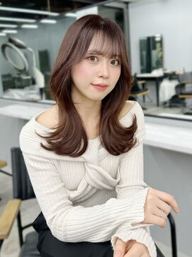 フォンズ(FONS) シースルー前髪外ハネくびれマロンブラウン秋冬カラー