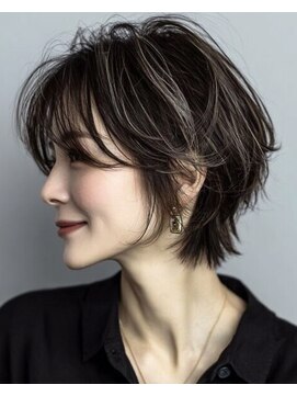 ルーファス メグロ(Ruufus Meguro) 【40代50代60代】ひし形ショートボブ／白髪ぼかし／髪質改善