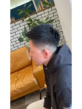 メンズショート×フェード