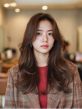 クレビアテン(CreBiA ten_) ロング/レイヤーカット/透明感/ショコラブラウン