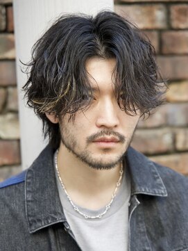 ルーシー 福岡大名店(LUCEY) センターパートフェザーパーマシャドウパーマメンズパーマ