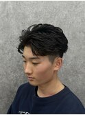 アクティブショートシャドウパーマシースルーマッシュフェード