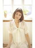 大人可愛いレイヤーボブ/小顔ショート/小顔バング/20代30代40代