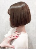 【iIIL hair lounge】シンプルボブ　ミニボブ　ベージュ　高崎