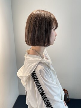 トレス(TRESS) 切りっぱなしボブ　グレージュカラー　シアーベージュ