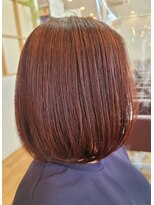 ヘアーズビースリー ポートサイド&nbsp;大人ワンレンボブｘチェリーブラウン　30代40代50代