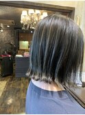 落ち着きハイライト×切りっぱなしボブ