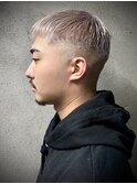 927栗色バイカラーツーブロック刈り上げボウズブロンドヘア