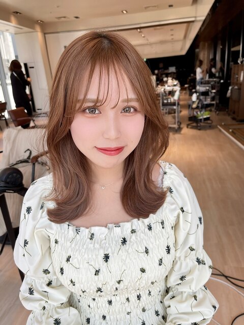 大人かわいいくびれヘアシースルーバング　20代30代40代50代