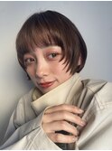 ミニウルフニュアンスカラーおしゃれ顔まわりショート