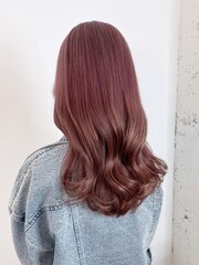 ベビーピンクニュアンスカラー美髪レイヤーロング_ba488161