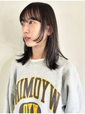 顔周りカットの外ハネスタイル/姫カットレイヤー/ミディアムヘア