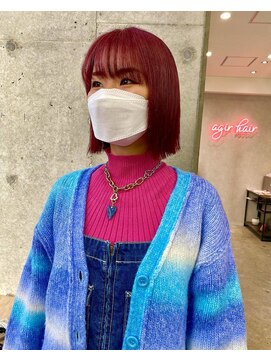 アジールヘア 北千住駅西口店(agir hair) ピンクカラーローズカラーピンクイルミナカラー北千住