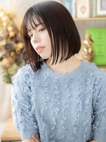 カバーヘア ブリス 志木南口駅前店(COVER HAIR bliss)&nbsp;抜け感シースルーバング小顔切りっぱなしボブh3志木20代30代40代