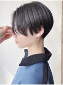 【morio 原宿】刈り上げマッシュショート　グレージュ