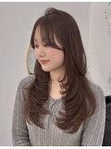 choco brown×ザクザクレイヤー×ワンカール×髪質改善【広島】