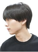 黒髪爽やかラウンドマッシュ