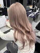 ラピステン 福岡天神 大名店(Lapis)&nbsp;ミルクティーベージュ/ブリーチ2回/顔周りカット/エクステロング