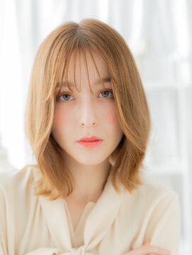 カバーヘア イヴ 戸頭店(COVER HAIR EVE) 韓国巻き/ミルクティーブラウン/くびれミディアムヘアg