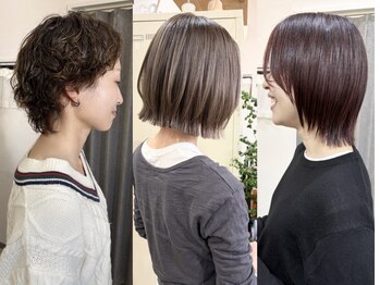 サンコ(sanco.)の写真/ショートやボブもお任せ！どこから見ても綺麗なシルエット♪骨格・髪質に合わせて施術するから再現性◎