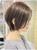 似合わせカット/くびれ丸みショート/白髪ぼかし/ショートボブ