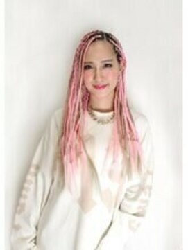 ラブ ロック Love' Lock ブレイズ・エクステ・ピンク、成人式、成人式ヘア、コーンロウ