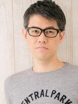 トニーアンドガイ メン 与野駅前店(TONI&GUY MEN)&nbsp;斜めバング刈り上げない大人アッシュブラック短髪ショートl与野