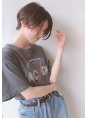 【morio 原宿】黒髪 ハンサムショート センターパート 前髪なし