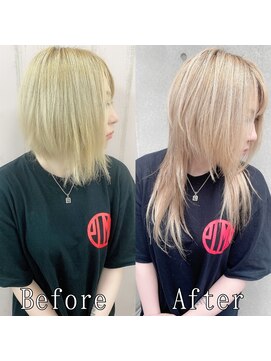 あるじゃんすー 町田店 ブロンド×ウルフ#シールエクステ#ホワイトアッシュ#小顔#町田