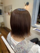 シェルター(shelter)&nbsp;切りっぱなしボブ×ピンクブラウン♪