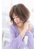ミック ヘアアンドメイク アップ 駒込店(miq Hair&Make up)&nbsp;Aラインシルエットくせ毛風小顔ゆるふわエアリーボブa1